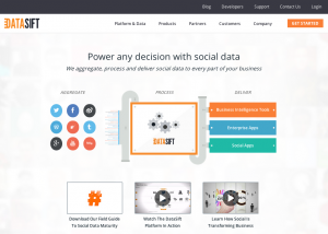Datasift home page